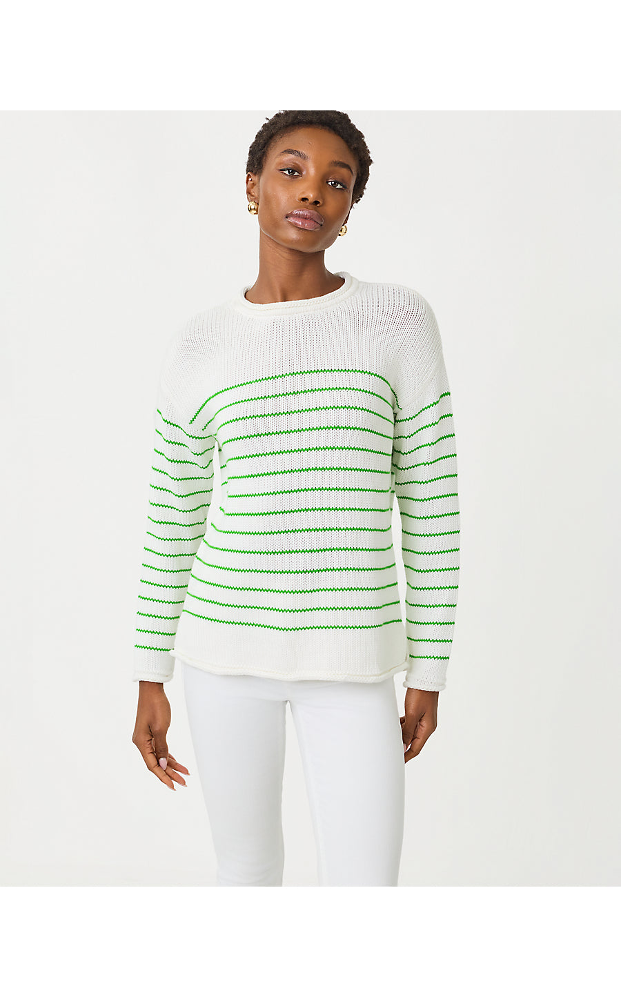 LOTAN SWEATER, PUTTING GREEN TIDEPOOL STRIPE
