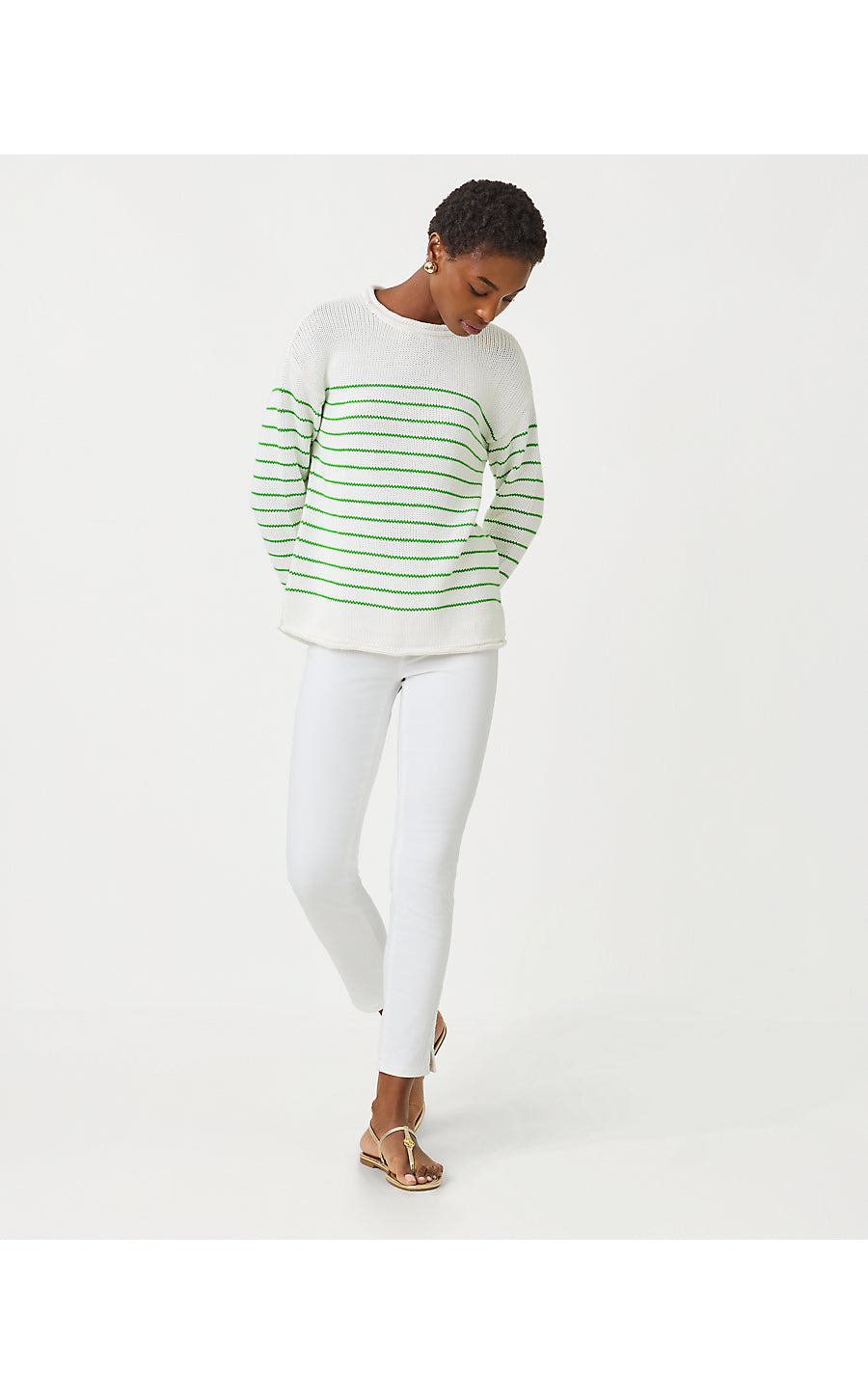 LOTAN SWEATER, PUTTING GREEN TIDEPOOL STRIPE