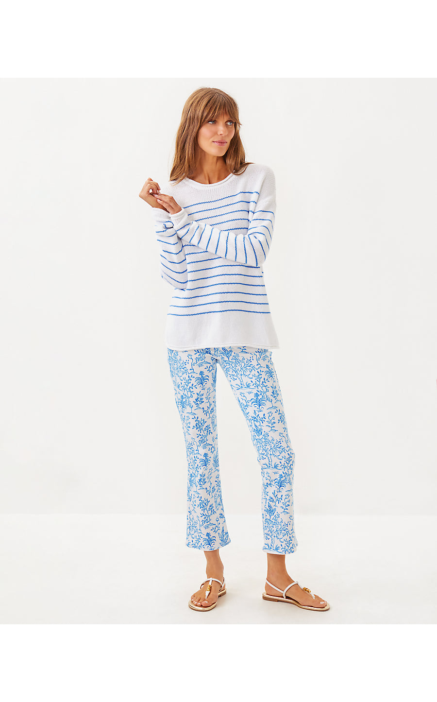 LOTAN SWEATER, SUNWASHED BLUE TIDEPOOL STRIPE