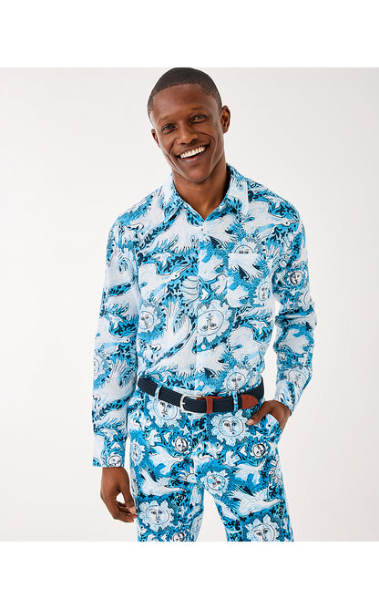 MENS STUFF ADDISON SHIRT, BELLEVUE BLUE LILLY GULLS