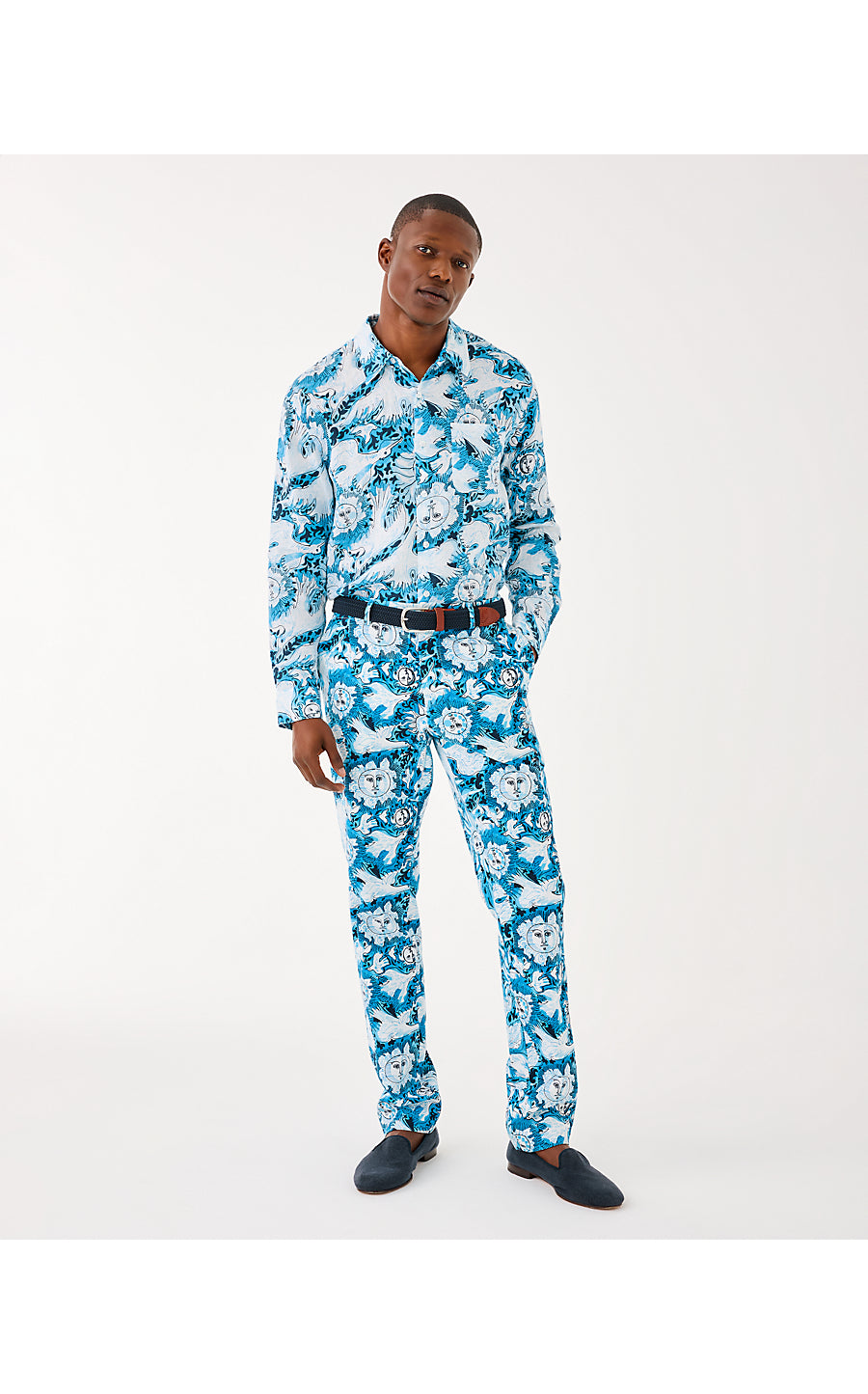MENS STUFF ADDISON SHIRT, BELLEVUE BLUE LILLY GULLS
