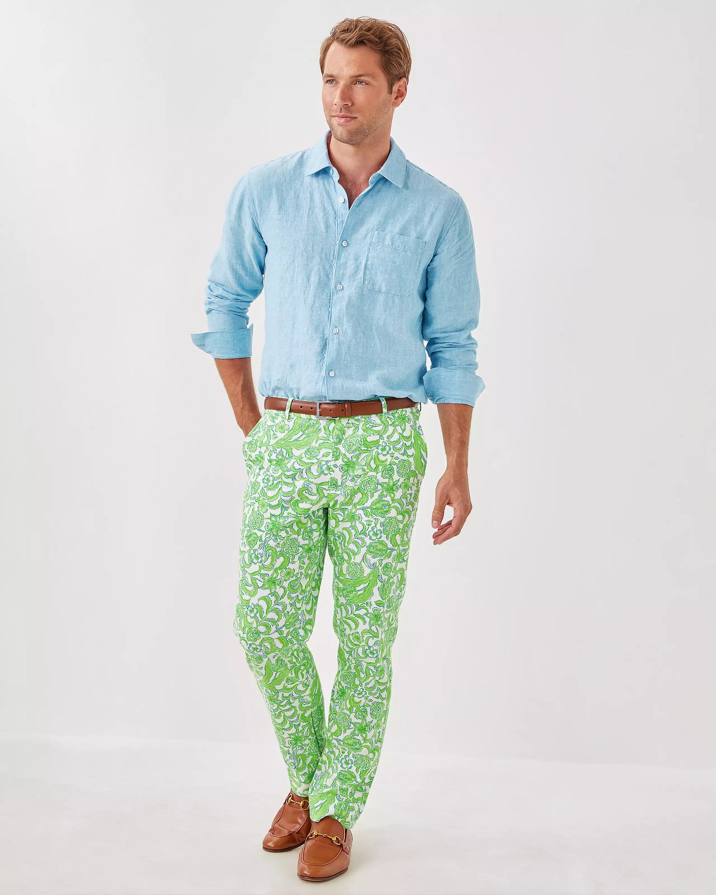MENS STUFF ADDISON SHIRT, BLUE PERI X RESORT WHITE