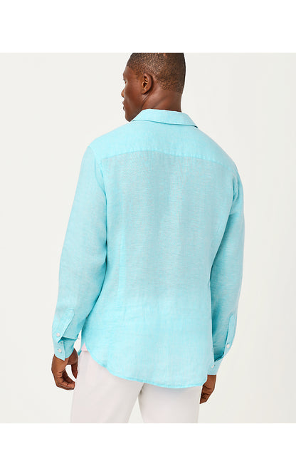 MENS STUFF ADDISON SHIRT, CAPRI BLUE X RESORT WHITE