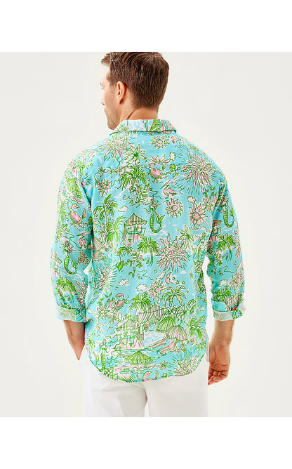 MENS STUFF ADDISON SHIRT, FRESH WATER BLUE SUNBATHERS BLISS