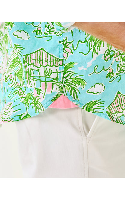MENS STUFF ADDISON SHIRT, FRESH WATER BLUE SUNBATHERS BLISS