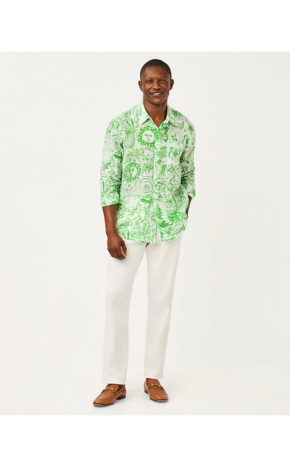 MENS STUFF ADDISON SHIRT, PUTTING GREEN LIL FLEUR DE LILLY