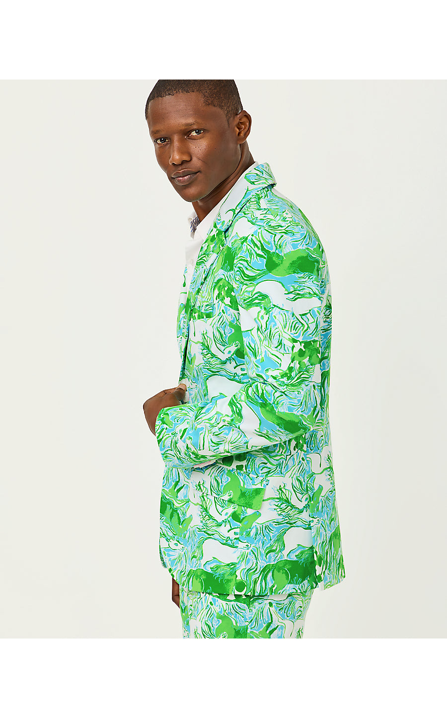 MENS STUFF FLAGLER BLAZER, CAPRI BLUE GALLOPING GALS