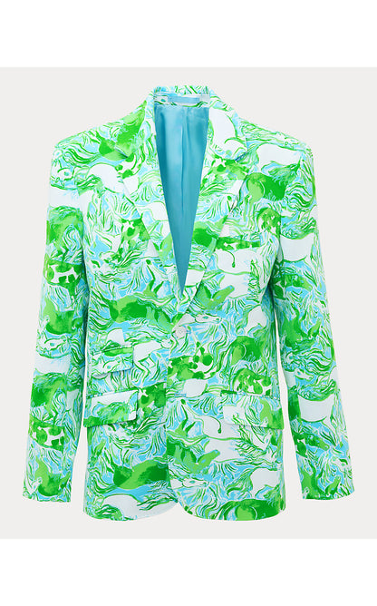 MENS STUFF FLAGLER BLAZER, CAPRI BLUE GALLOPING GALS