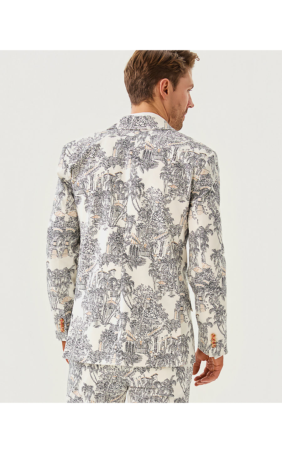 MENS STUFF FLAGLER BLAZER, COCONUT PB ANNIVERSARY TOILE