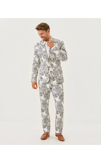 MENS STUFF FLAGLER BLAZER, COCONUT PB ANNIVERSARY TOILE