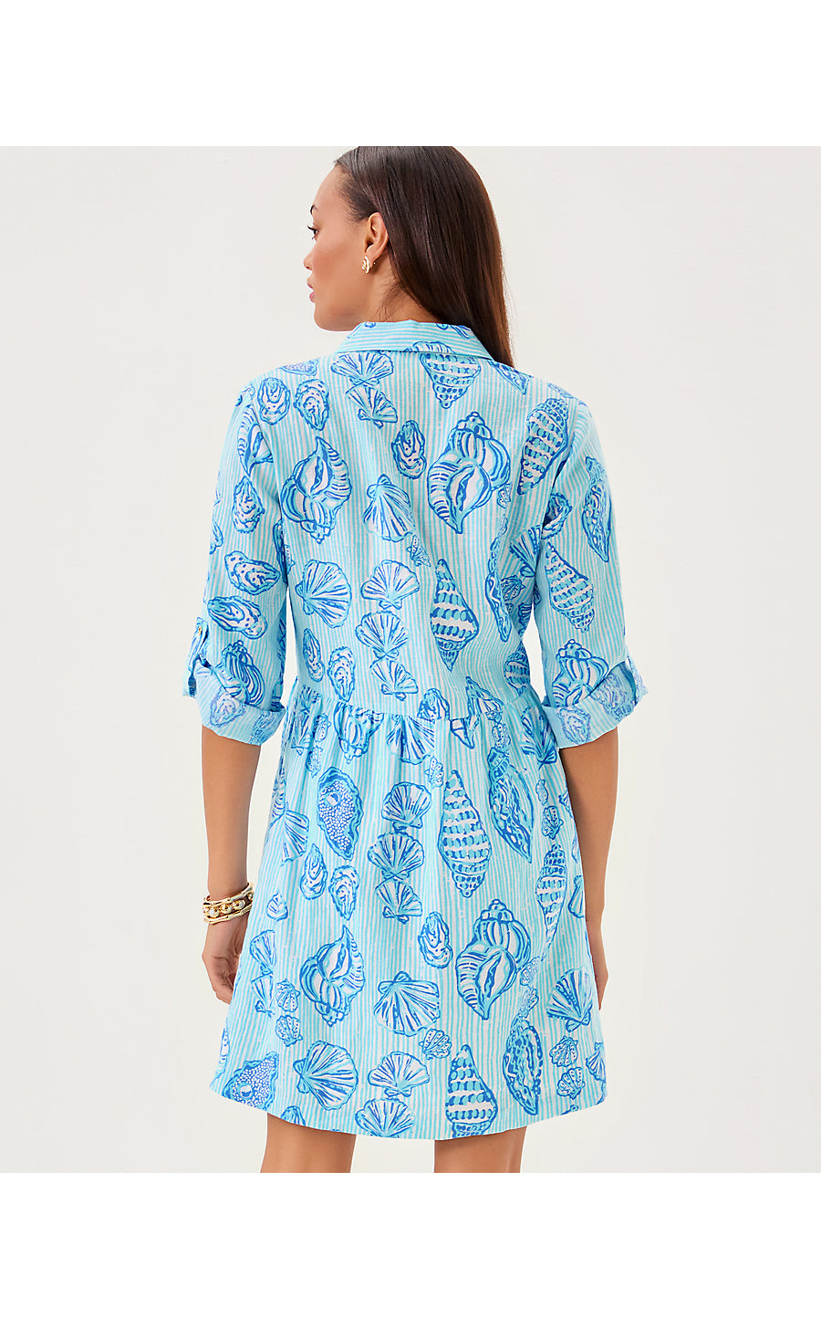 SHAELA DRESS, FRESH WATER BLUE COOL AS SHELL