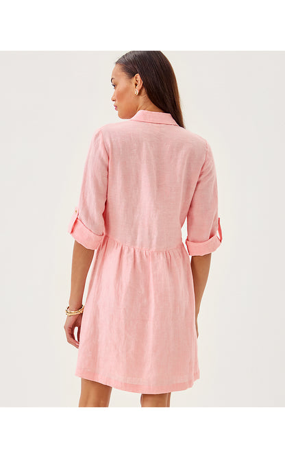 SHAELA DRESS, SORBET PINK X RESORT WHITE