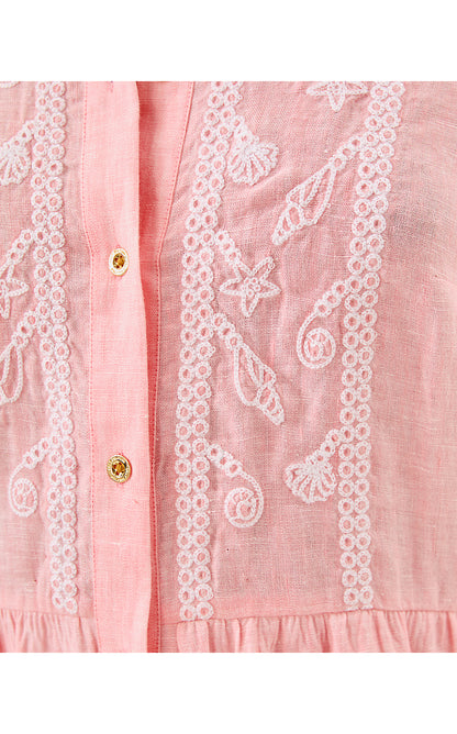 SHAELA DRESS, SORBET PINK X RESORT WHITE