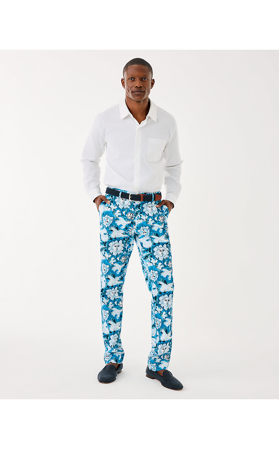 MENS STUFF MIZNER STRETCH PANT, BELLEVUE BLUE LILLY GULLS