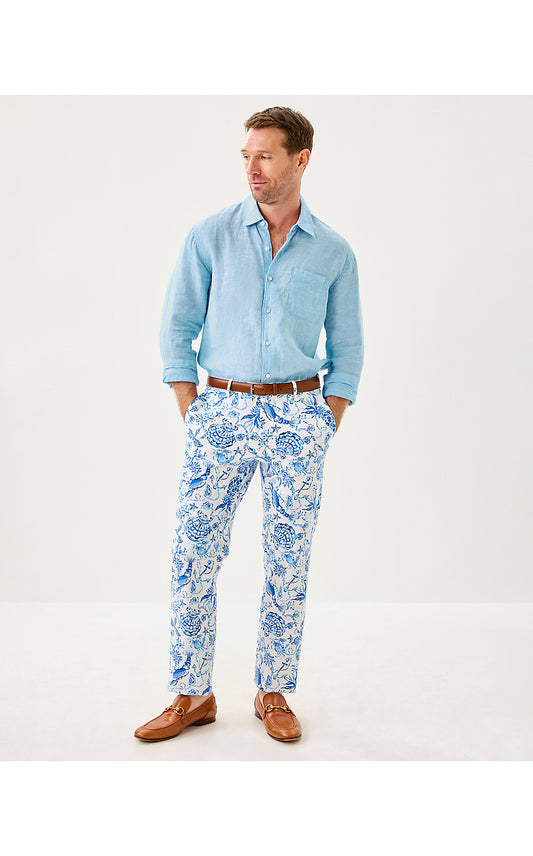 MENS STUFF MIZNER STRETCH PANT, RESORT WHITE BAREFOOT BEACHCOMBERS