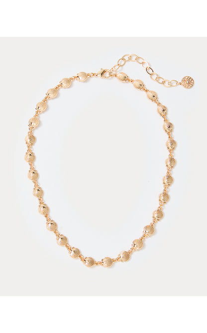 COOL AS SHELL NECKLACE, GOLD METALLIC