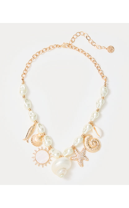 SUMMER SERENADE CHARM NECKLACE, GOLD METALLIC