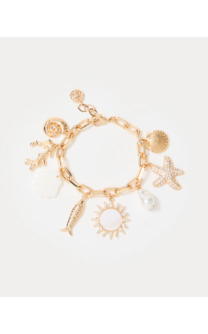 SUMMER SERENADE CHARM BRACELET, GOLD METALLIC