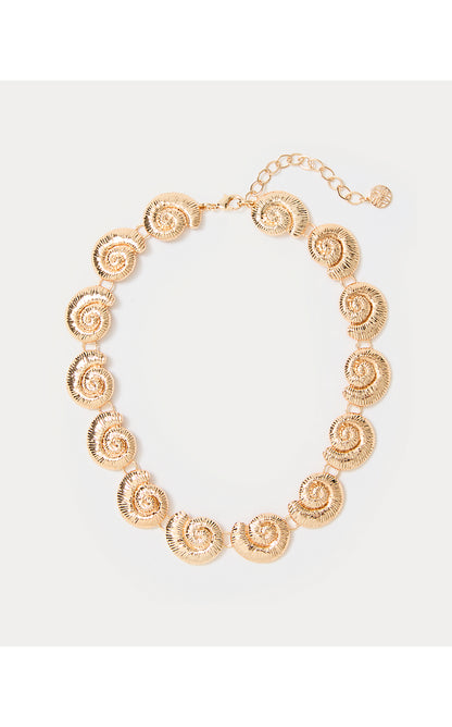 BAREFOOT BEACHCOMBER NECKLACE, GOLD METALLIC