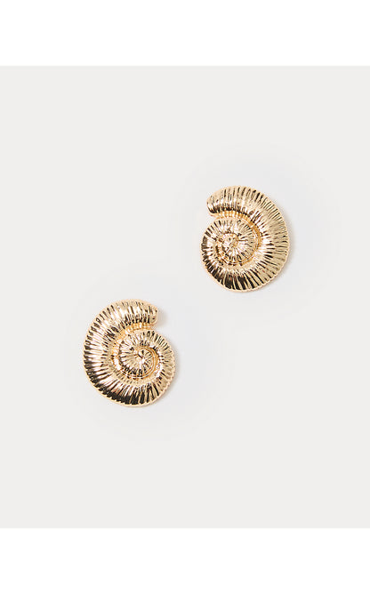 BAREFOOT BEACHCOMBER EARRINGS, GOLD METALLIC