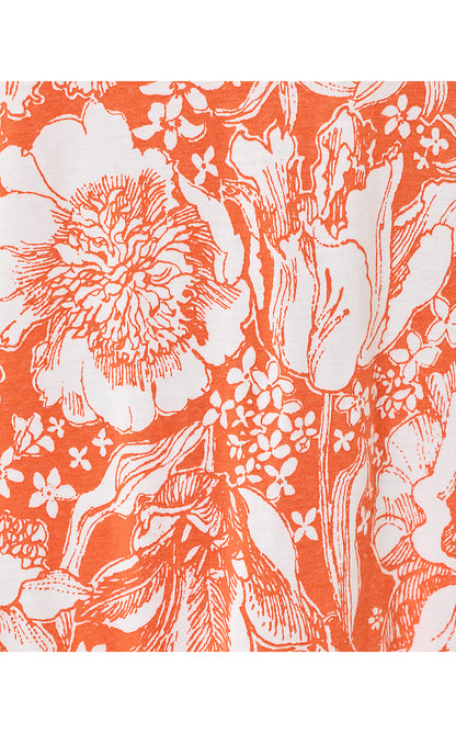 DIXI DRESS, SUNSET ORANGE BUDDING ROMANCE