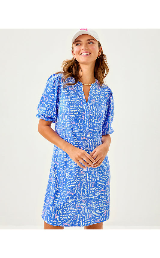 COLSON DRESS, SUNWASHED BLUE SEACRETS