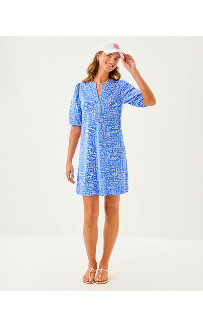 COLSON DRESS, SUNWASHED BLUE SEACRETS