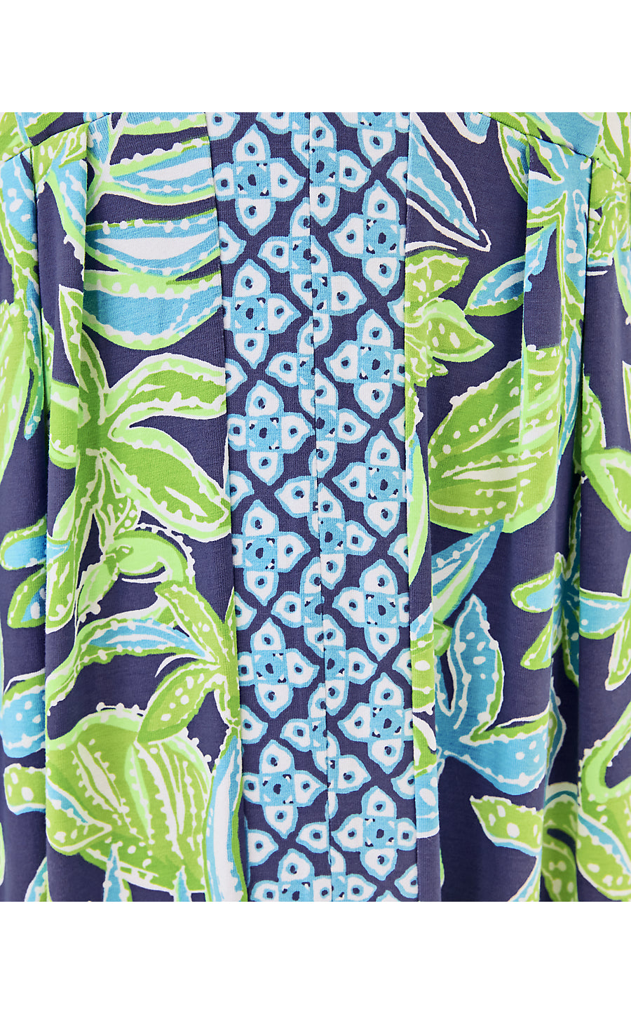 CARMILLA MAXI DRESS, SAPPHIRE POOL TROPICAL TANGO ENGINEERED KNIT MAXI