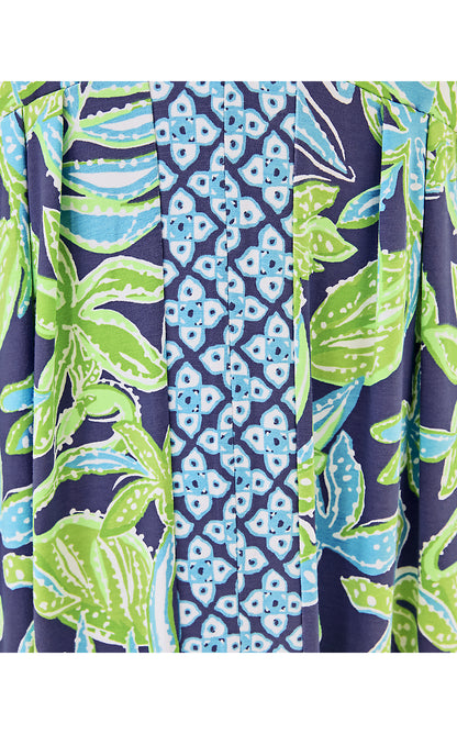 CARMILLA MAXI DRESS, SAPPHIRE POOL TROPICAL TANGO ENGINEERED KNIT MAXI