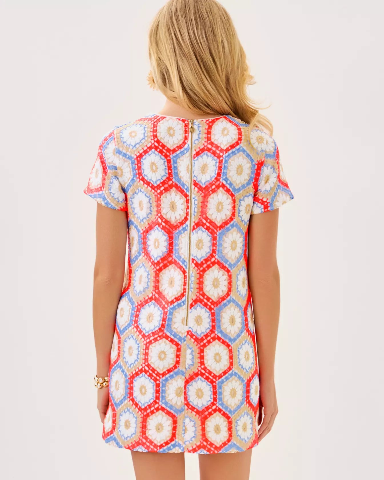 Lilly Pulitzer Women's Leyla Crochet Shift Dress, Coral, 12
