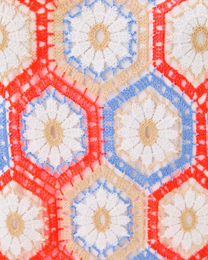 LEYLA SHIFT, CANE CORAL DAISY HEX CROCHET