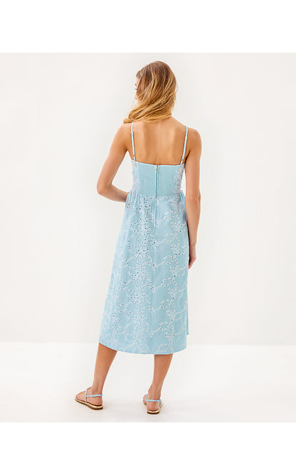 DELLA MIDI DRESS, BLUETTE SAILORS KNOT EYELET