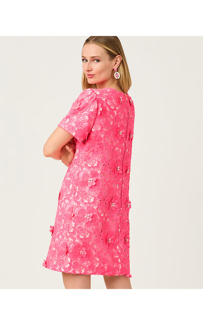 MALENA LACE SHIFT, CHERRY BLOSSOM PINK FLOWER POP LACE
