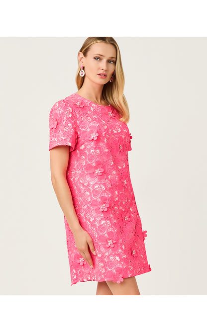 MALENA LACE SHIFT, CHERRY BLOSSOM PINK FLOWER POP LACE