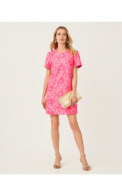 MALENA LACE SHIFT, CHERRY BLOSSOM PINK FLOWER POP LACE