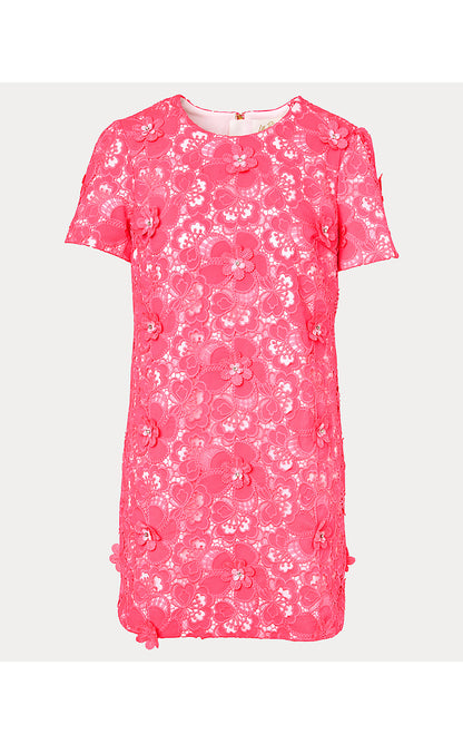 MALENA LACE SHIFT, CHERRY BLOSSOM PINK FLOWER POP LACE