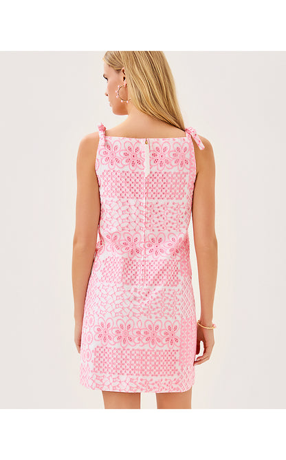 GERAD SHIFT, CONCH SHELL PINK PATCHWORK EYELET