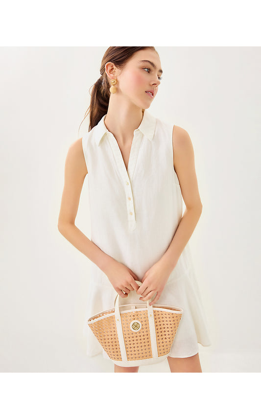 ELLOWYN LINEN DRESS, RESORT WHITE