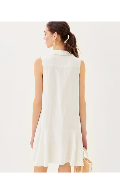ELLOWYN LINEN DRESS, RESORT WHITE