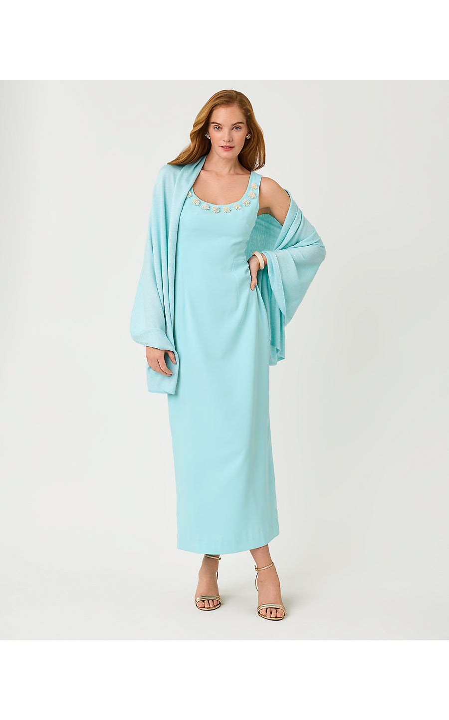 LANELLE WRAP, HEATHERED DAY DREAM BLUE