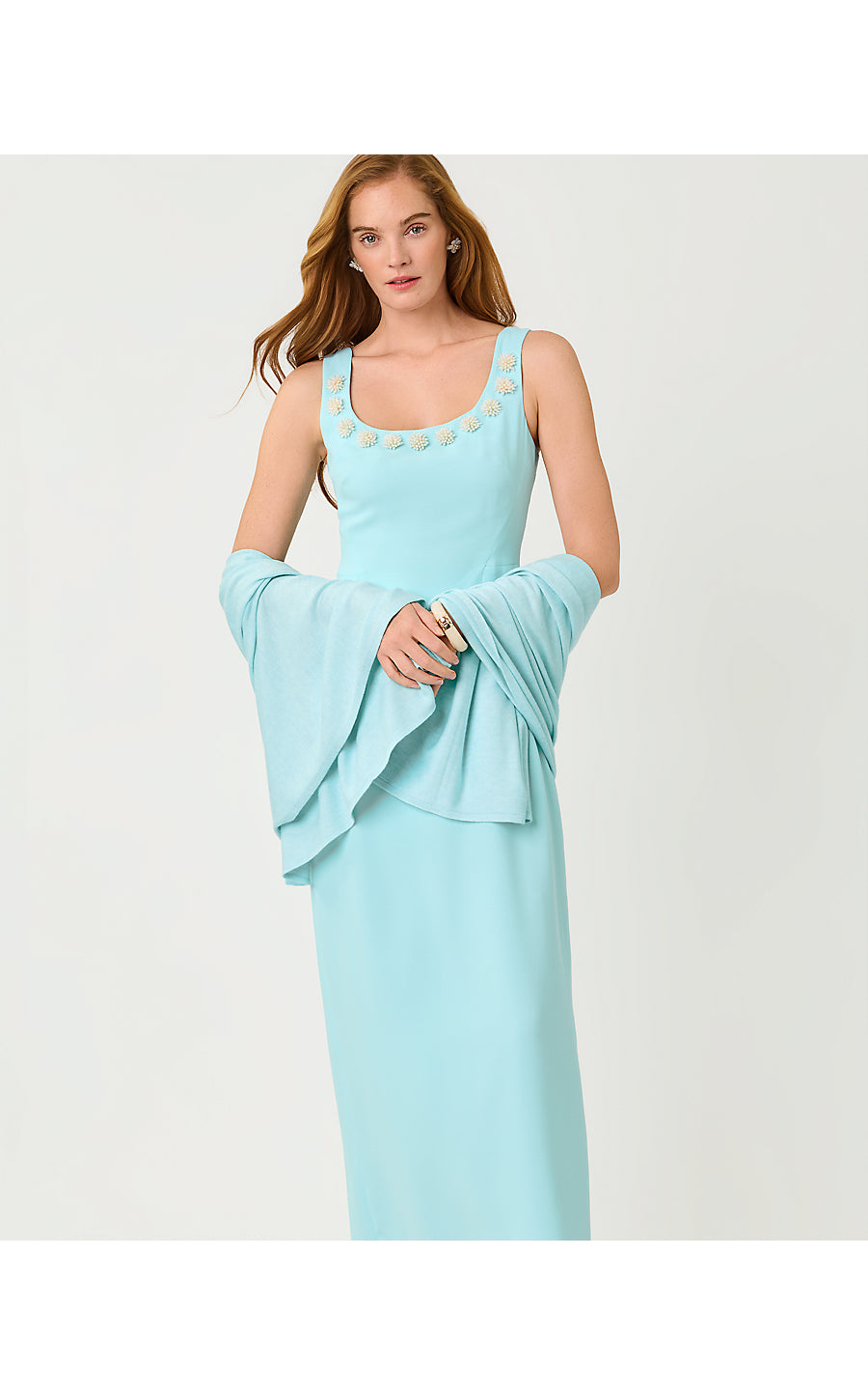 LANELLE WRAP, HEATHERED DAY DREAM BLUE