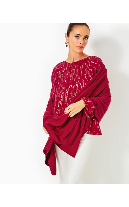 LANELLE WRAP, MALBEC RED