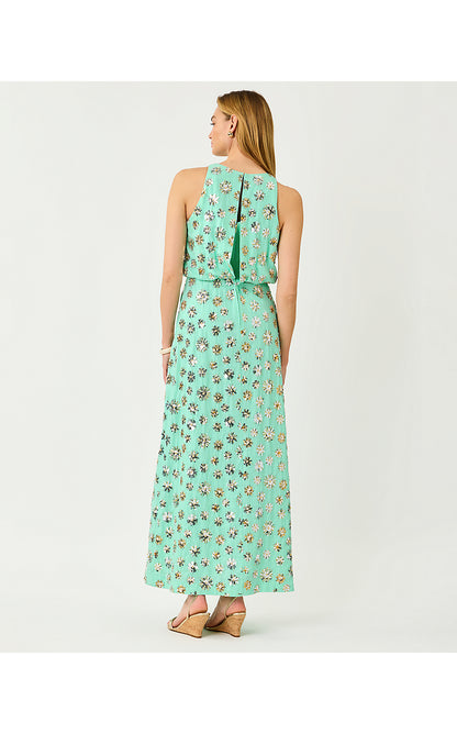 TEONNA MAXI DRESS, MINT CONDITION SPARKLER EMBELLISHED LINEN BLEND