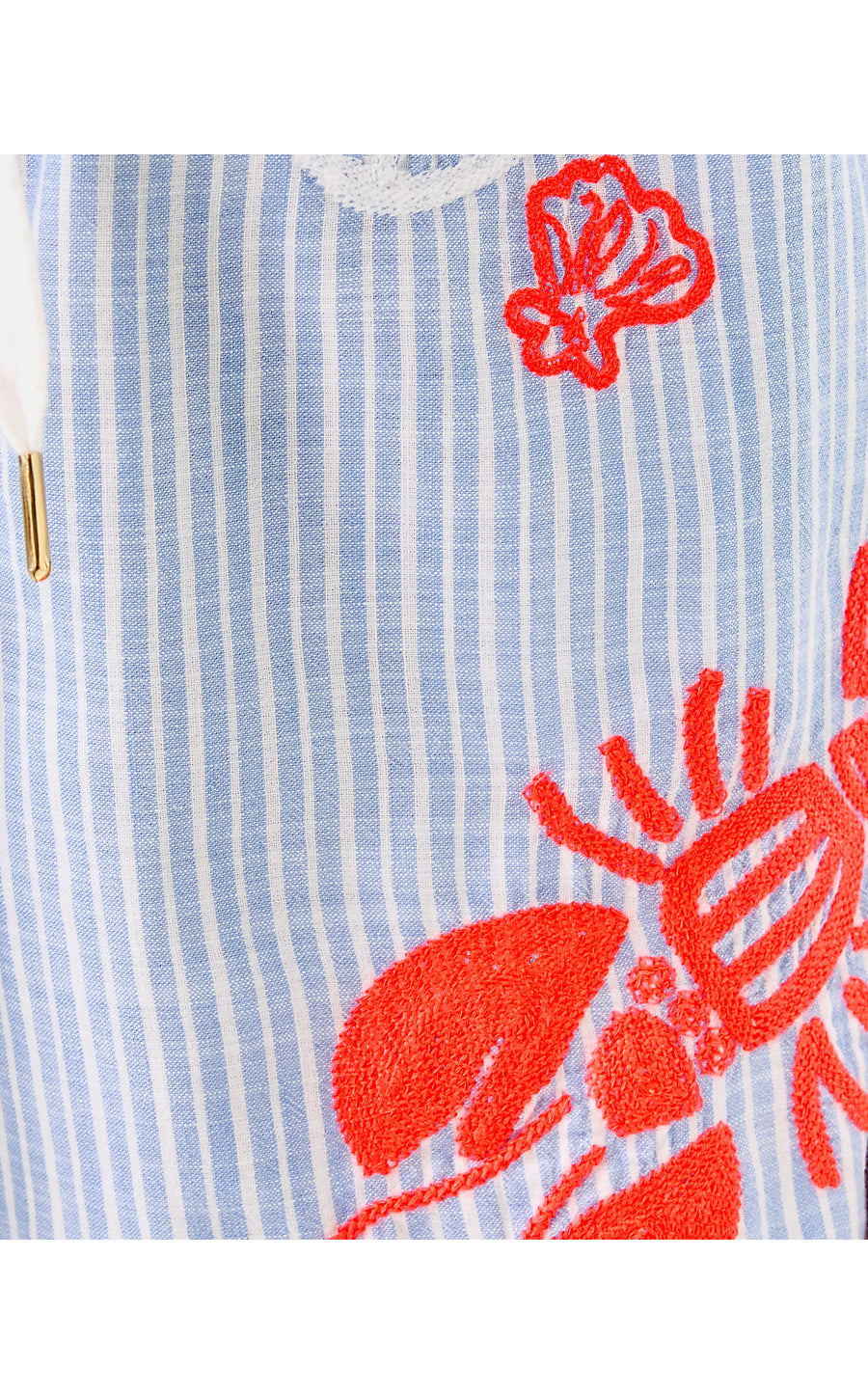 CROIX SHORT, JACARANDA BLUE BEACH DAY EMBROIDERED SEACRET STRIPE