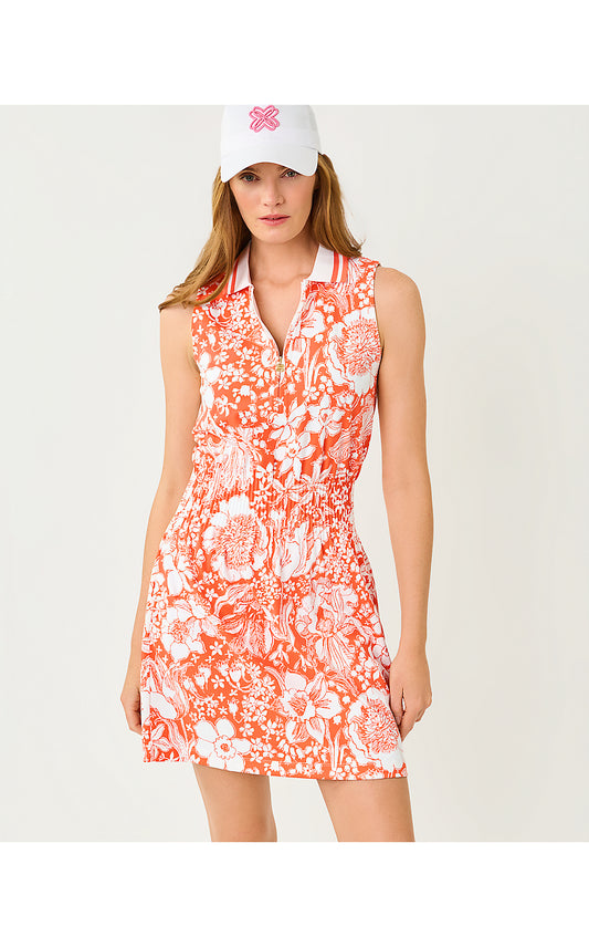 LOVE ACTIVE SLEEVELESS DRESS, SUNSET ORANGE BUDDING ROMANCE