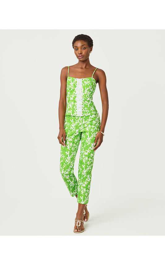 NANCEE CROP PANT, CROCODILE GREEN LIZA