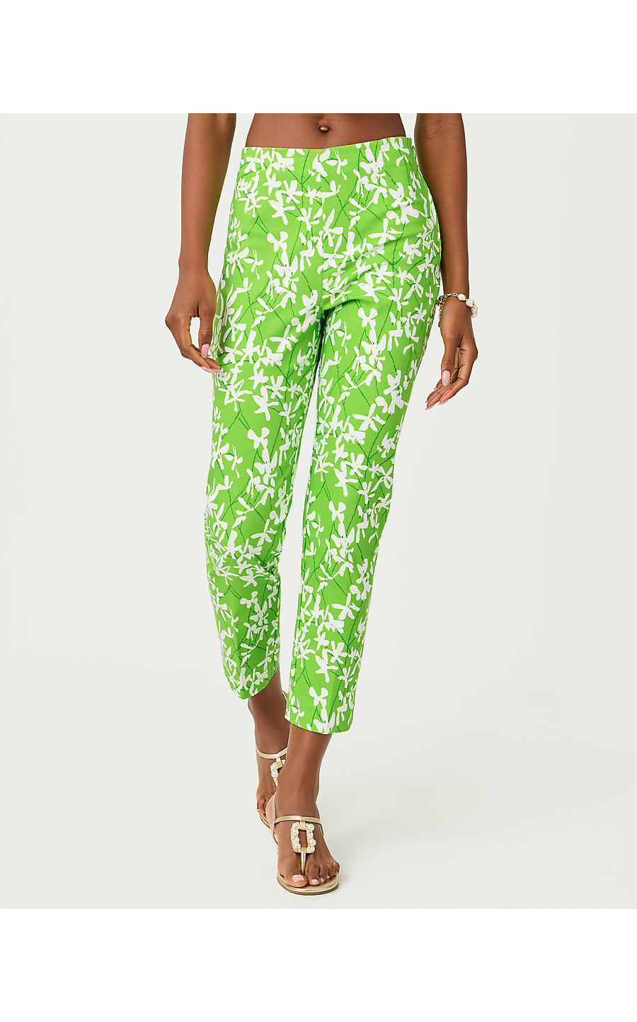 NANCEE CROP PANT, CROCODILE GREEN LIZA