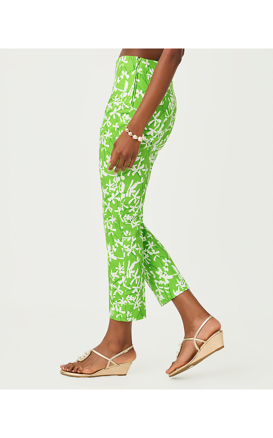 NANCEE CROP PANT, CROCODILE GREEN LIZA