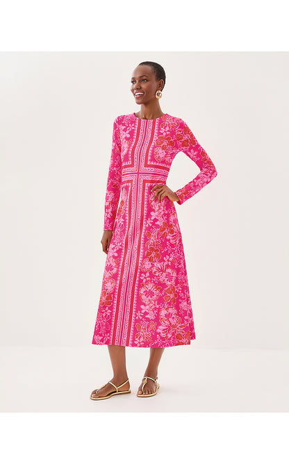 ZELENA UPF 50+ DRESS, SUN SHELL PINK BIG PARTY ENGINEERED CHILLYLILLY