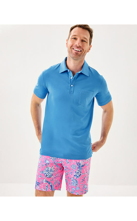 MENS STUFF AARONS POLO, SUNWASHED BLUE